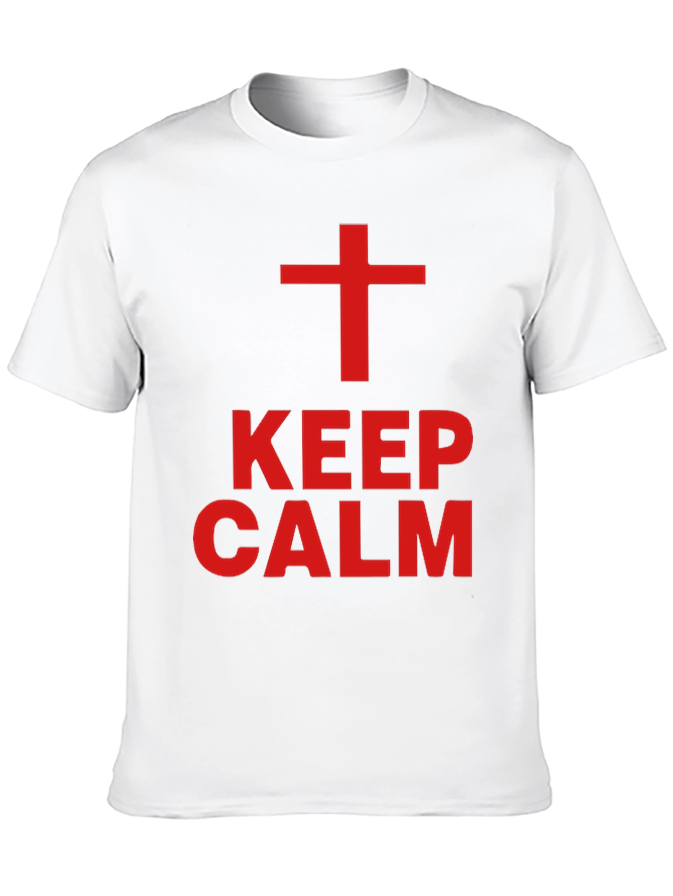 Keep Calm Christian Tee - Red Cross Design