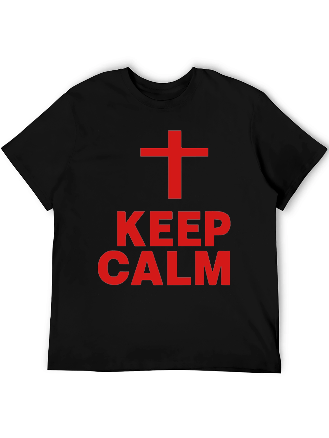 Keep Calm Christian Tee - Red Cross Design