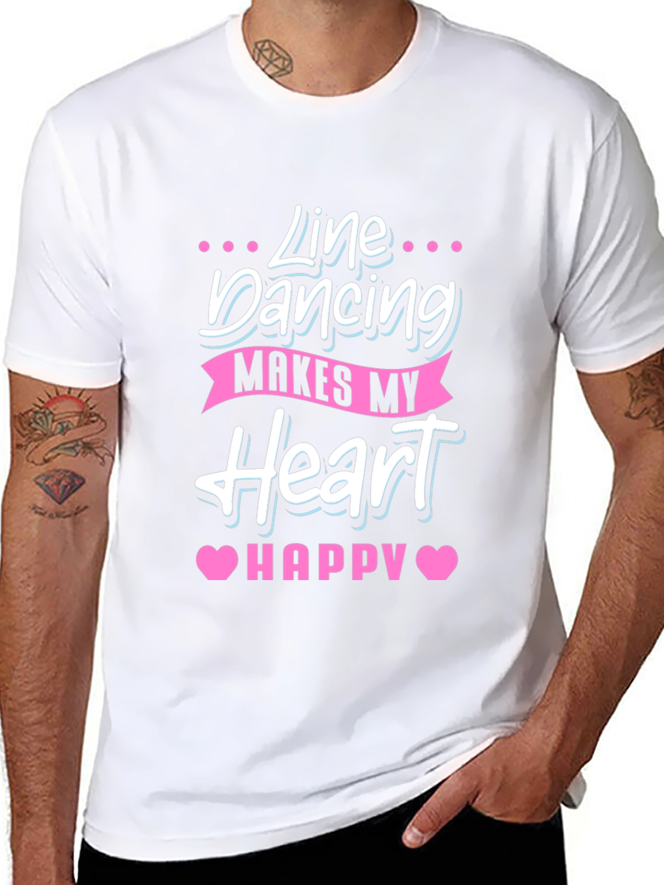 Line Dancing Makes My Heart Happy Black T-Shirt