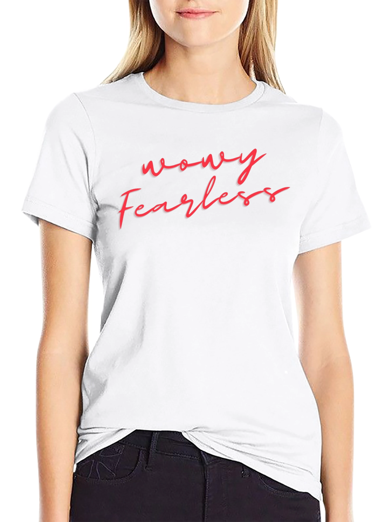 Wowy Fearless Red Script Black Tee