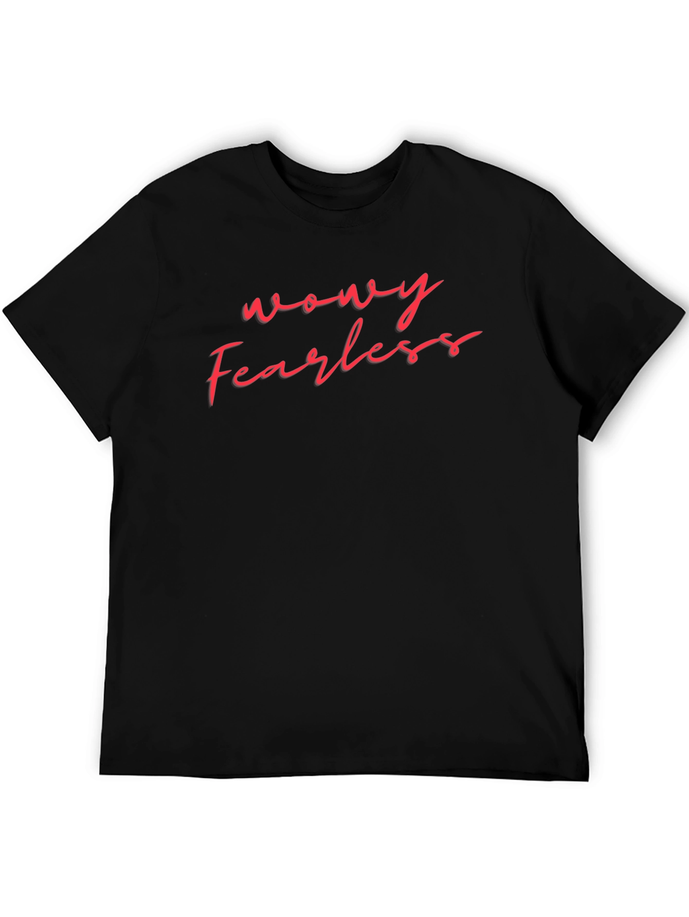 Wowy Fearless Red Script Black Tee