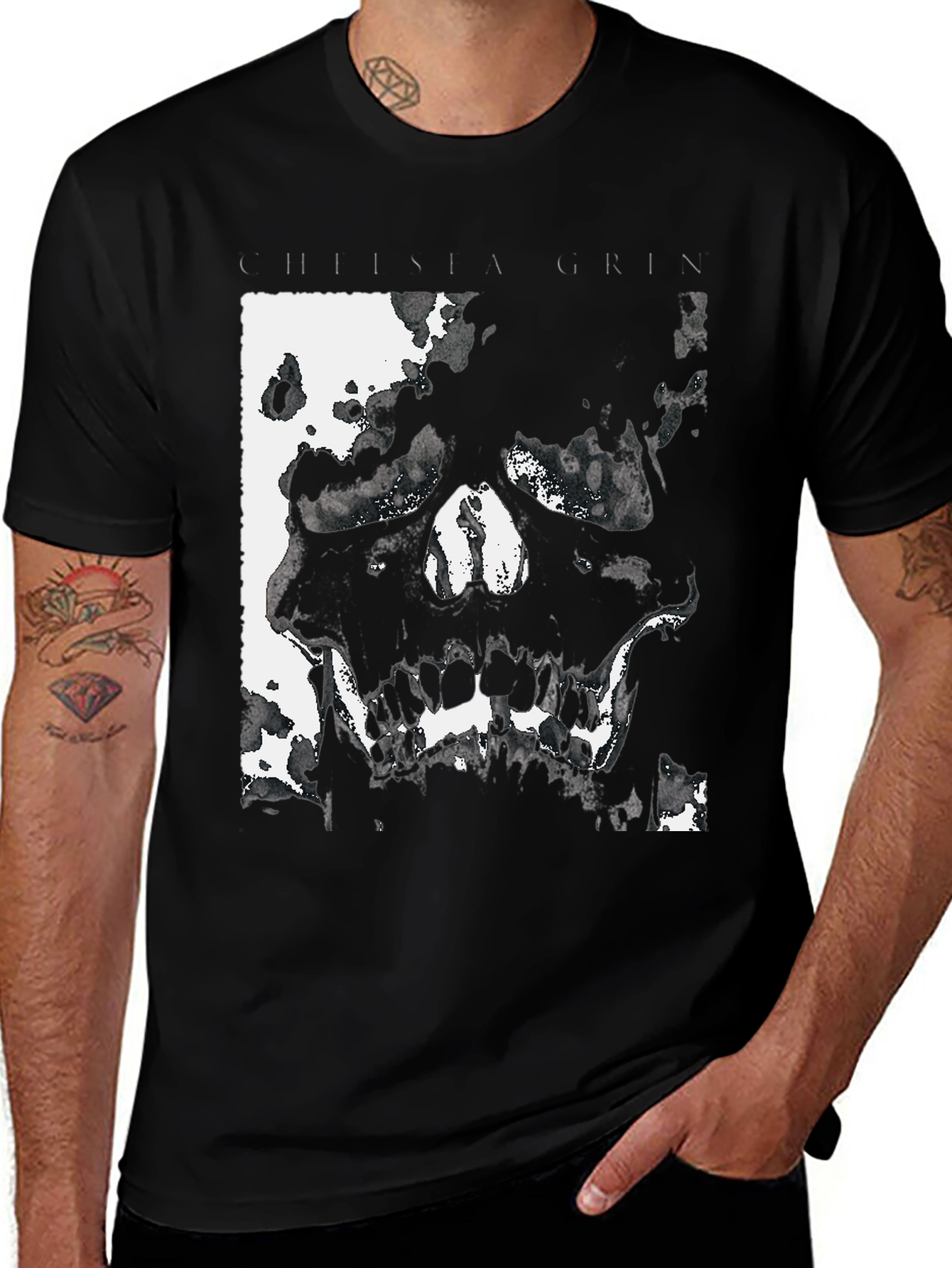Chelsea Grin Skull Graphic Black T-Shirt