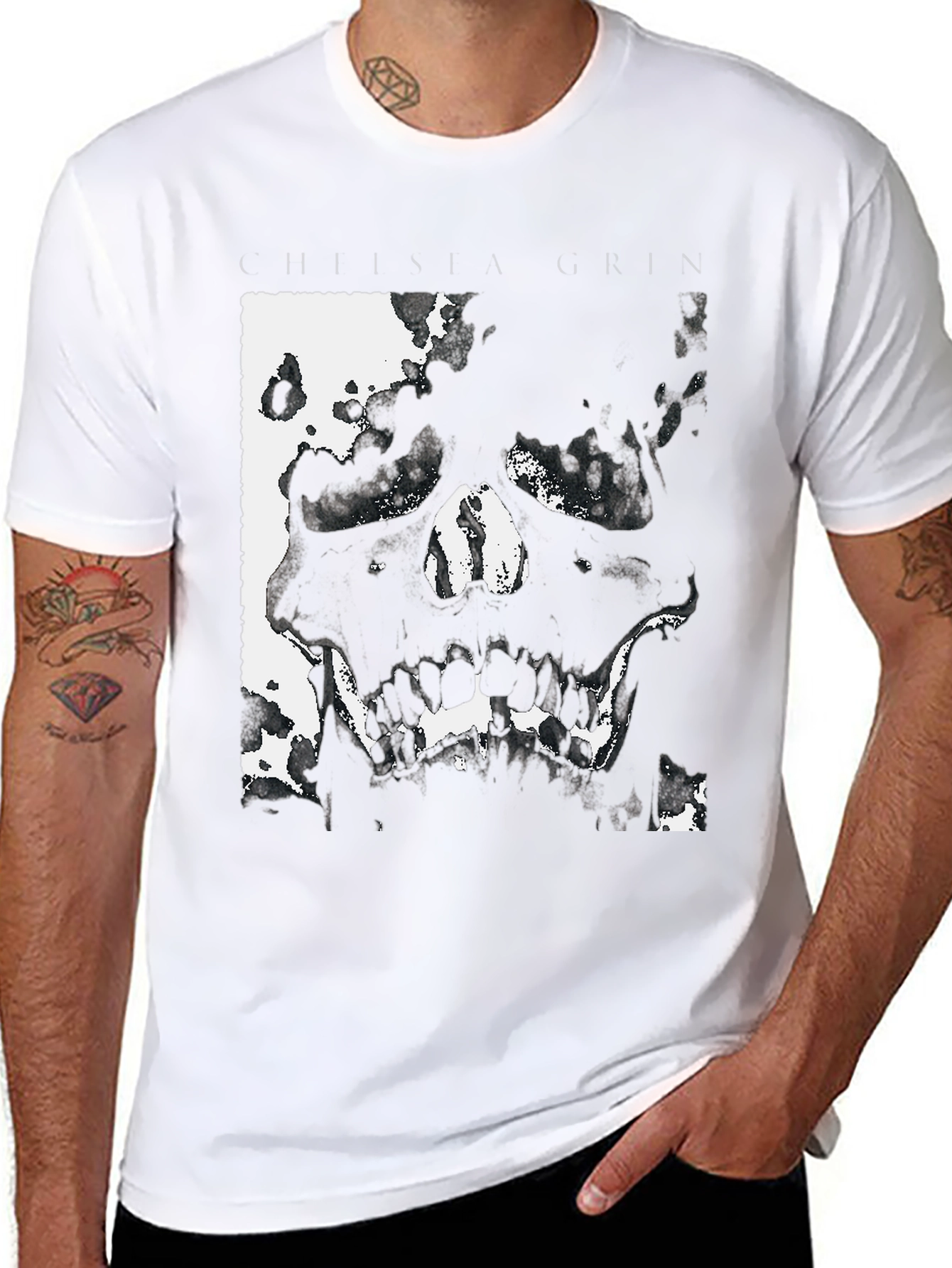 Chelsea Grin Skull Graphic Black T-Shirt
