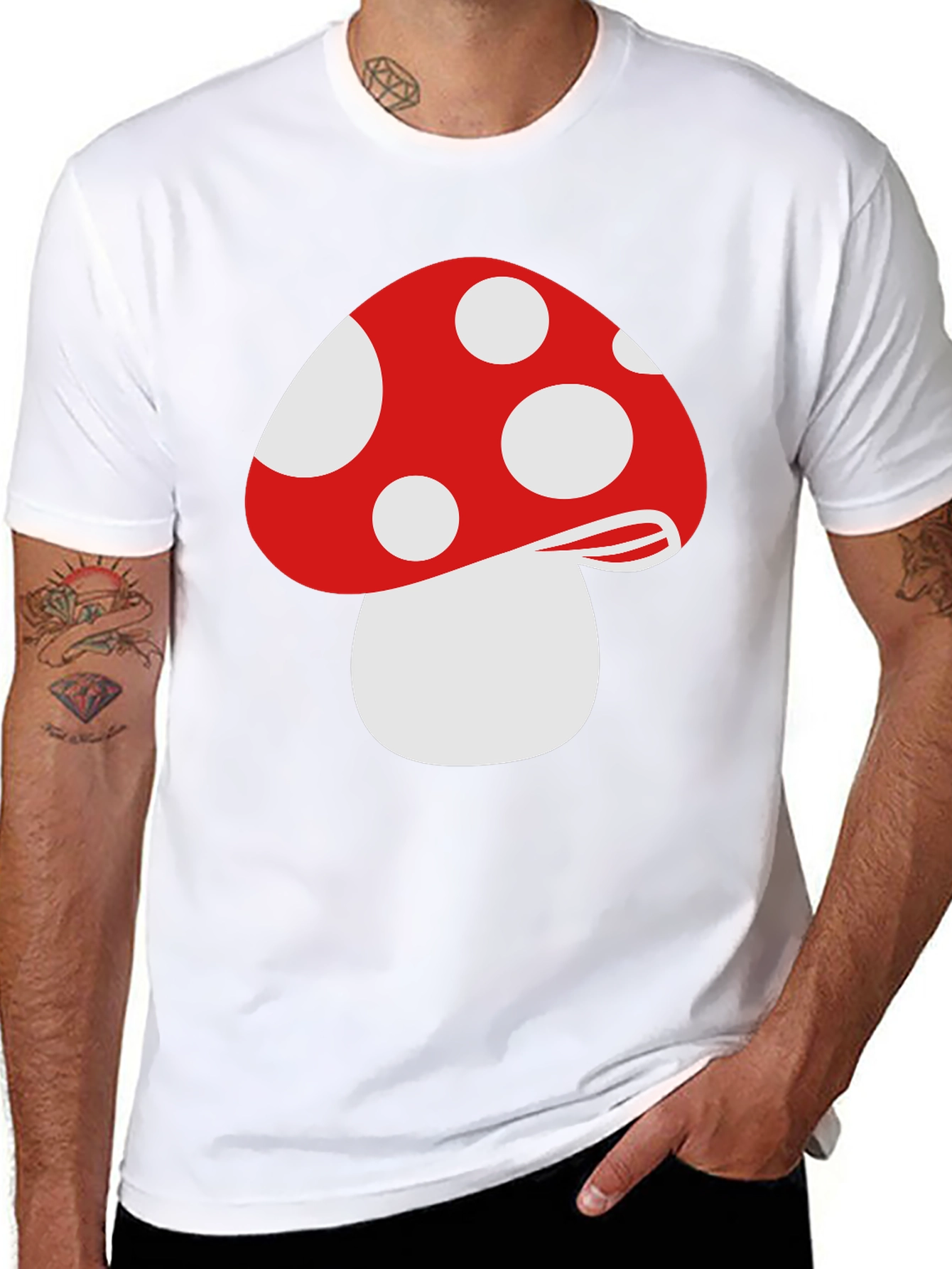 Mushroom Graphic T-Shirt - Stylish Black Tee