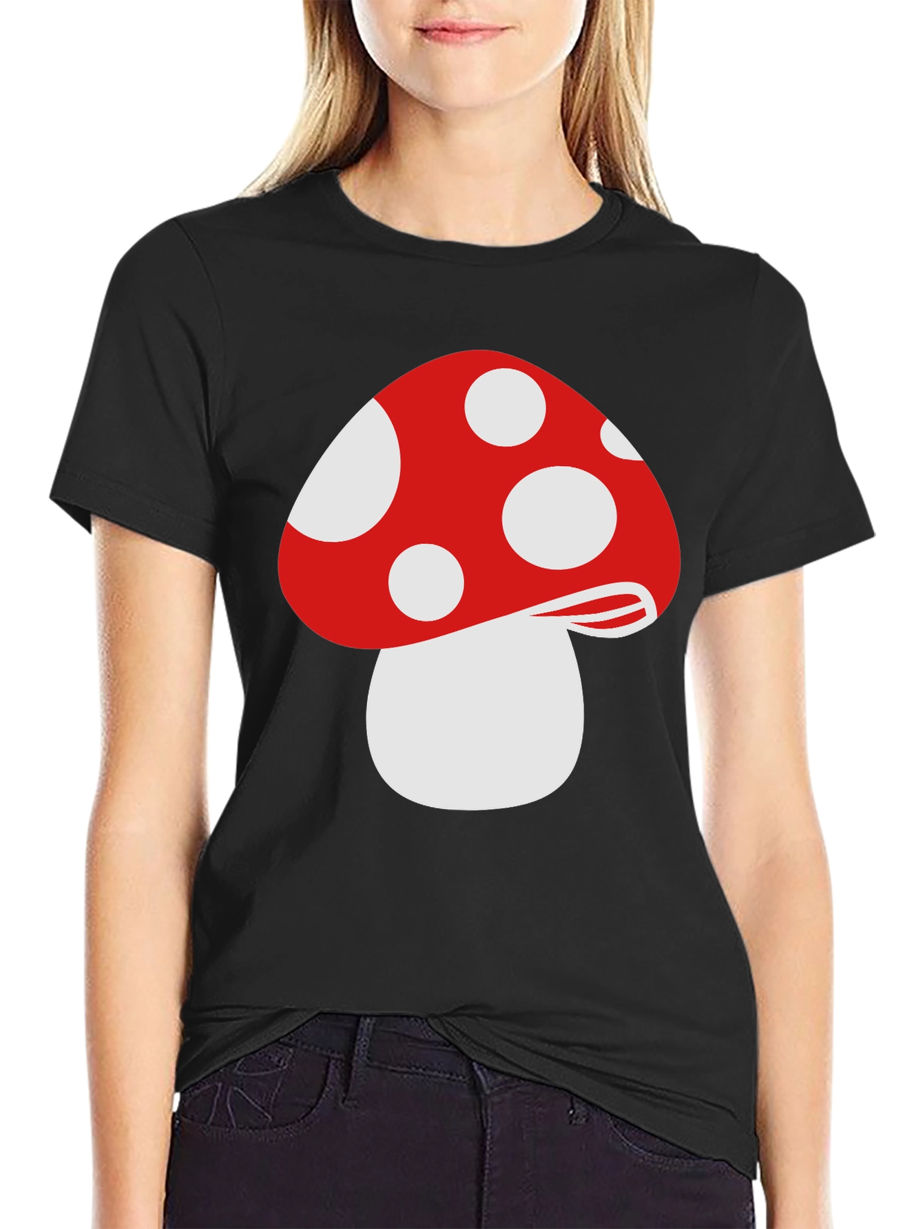 Mushroom Graphic T-Shirt - Stylish Black Tee
