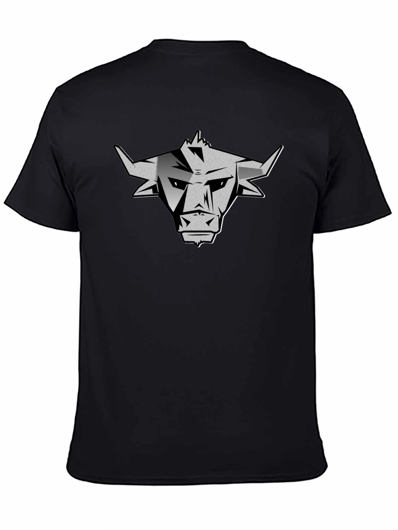 Mens Black Graphic Bull T-Shirt