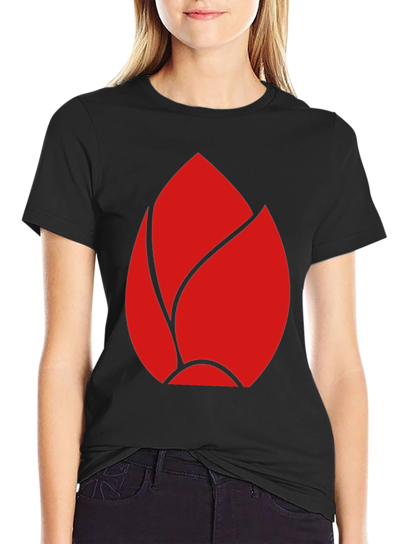 Red Bud Graphic Black T-Shirt