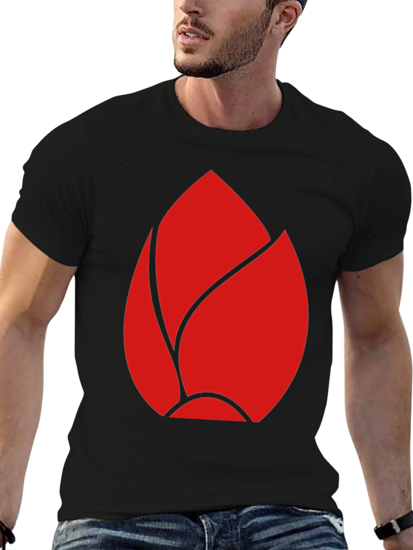 Red Bud Graphic Black T-Shirt