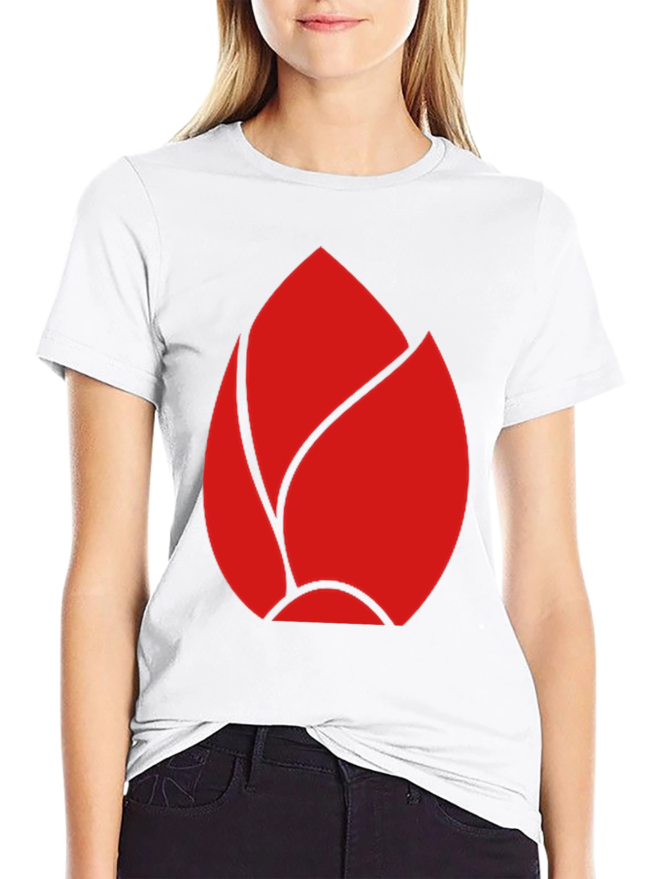 Red Bud Graphic Black T-Shirt