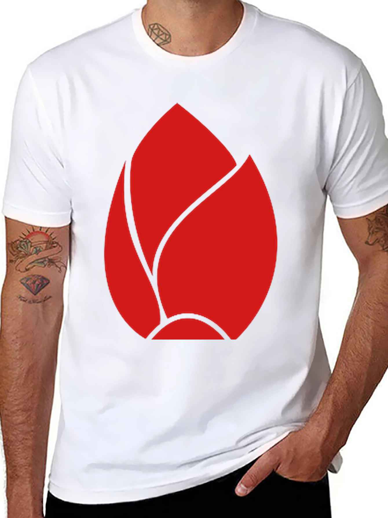 Red Bud Graphic Black T-Shirt