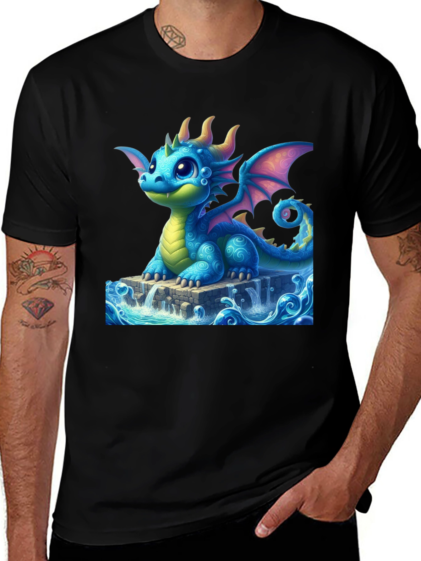 Dragon Waterscape Graphic Tee