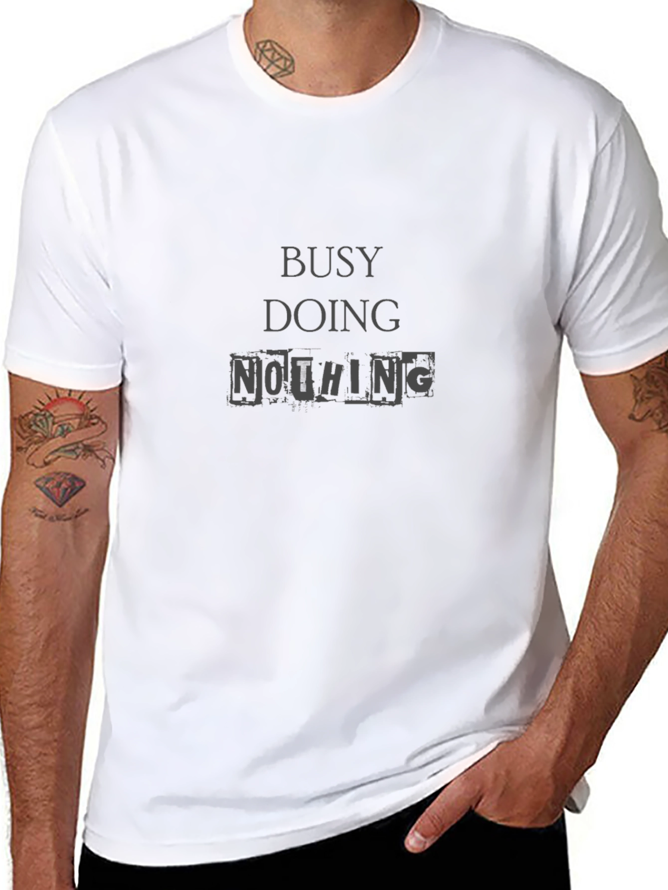 Busy Doing Nothing Black T-Shirt