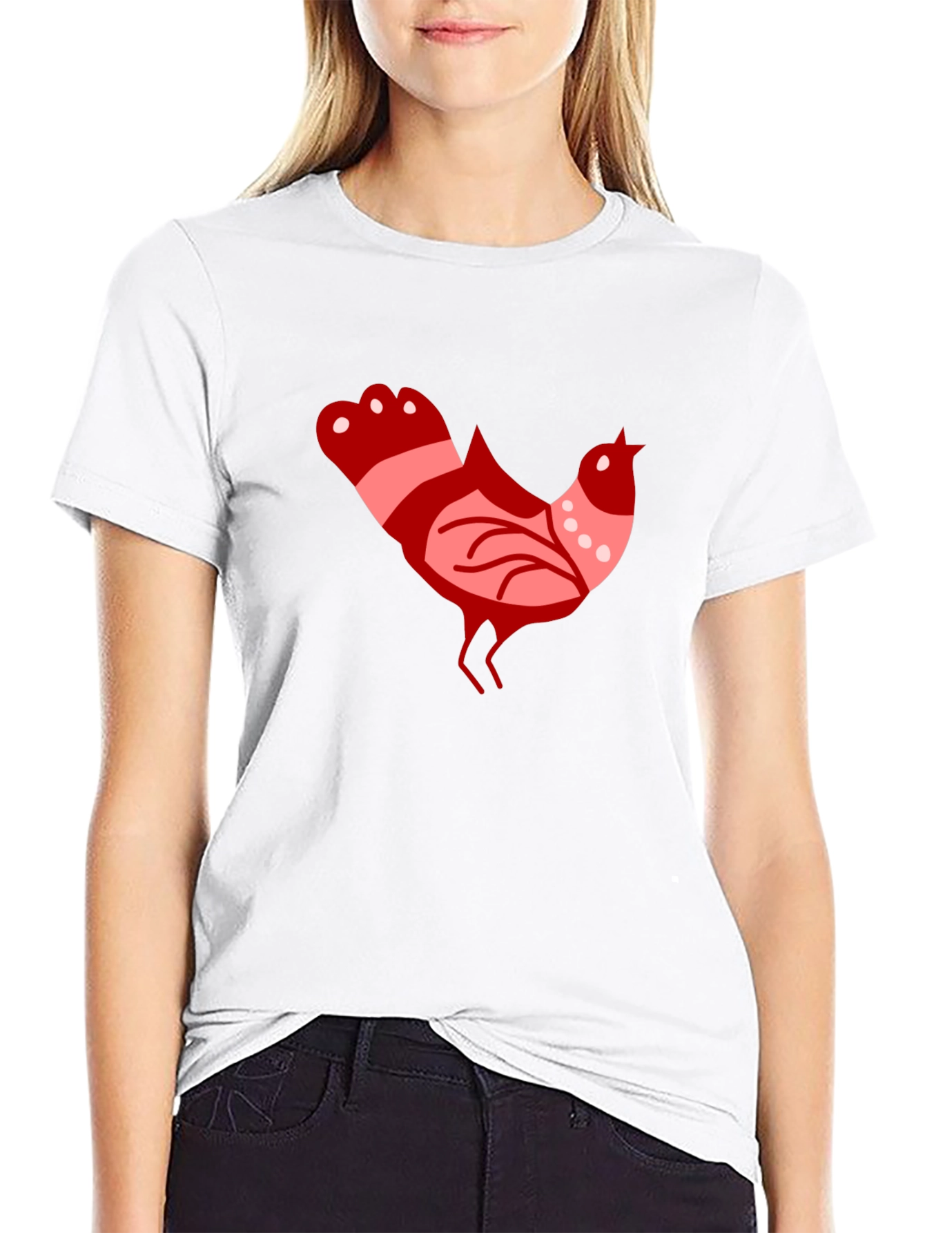 Retro Rooster Graphic Tee - Black Cotton Casual Shirt