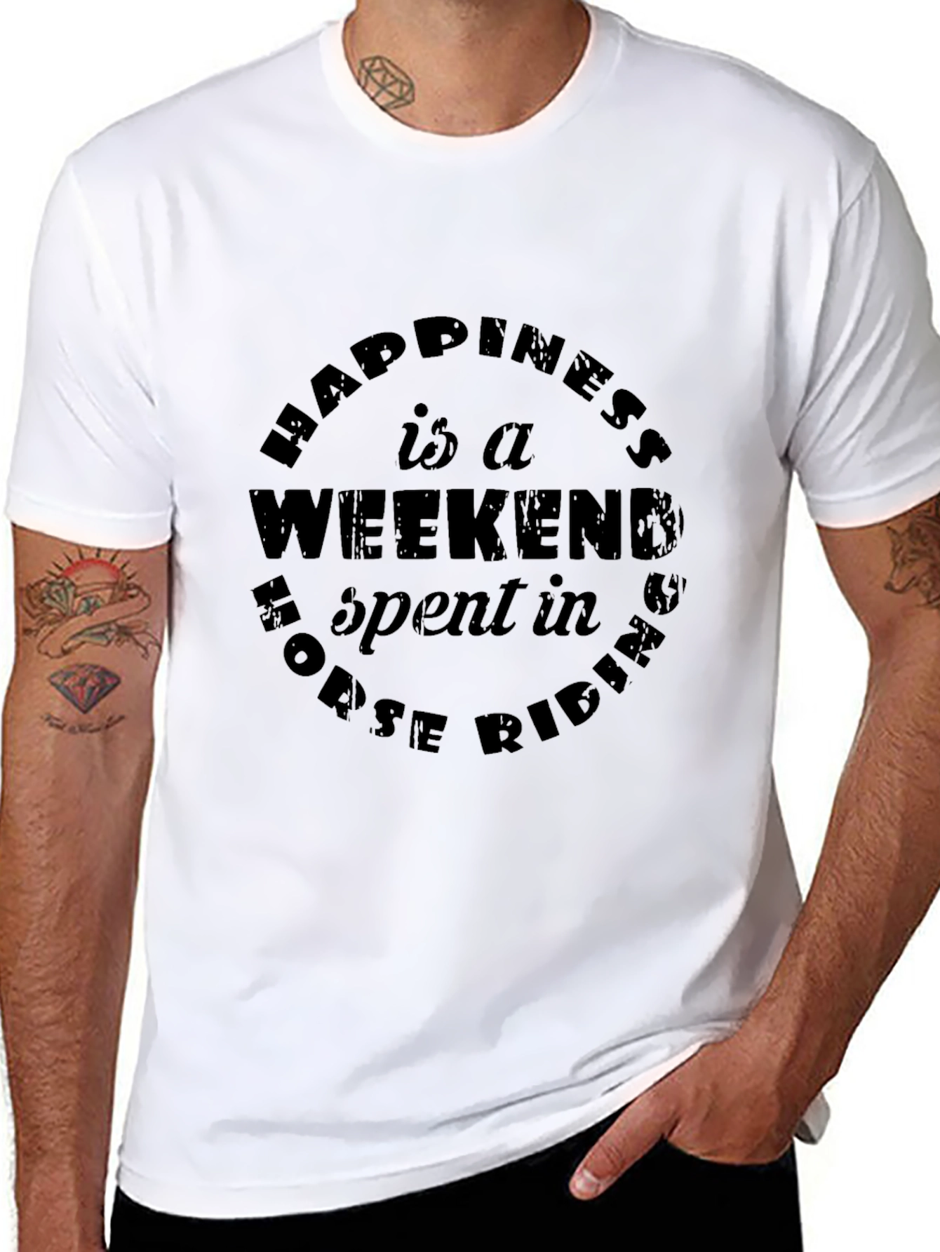 Horse Riding Weekend T-Shirt - Mens Black Tee