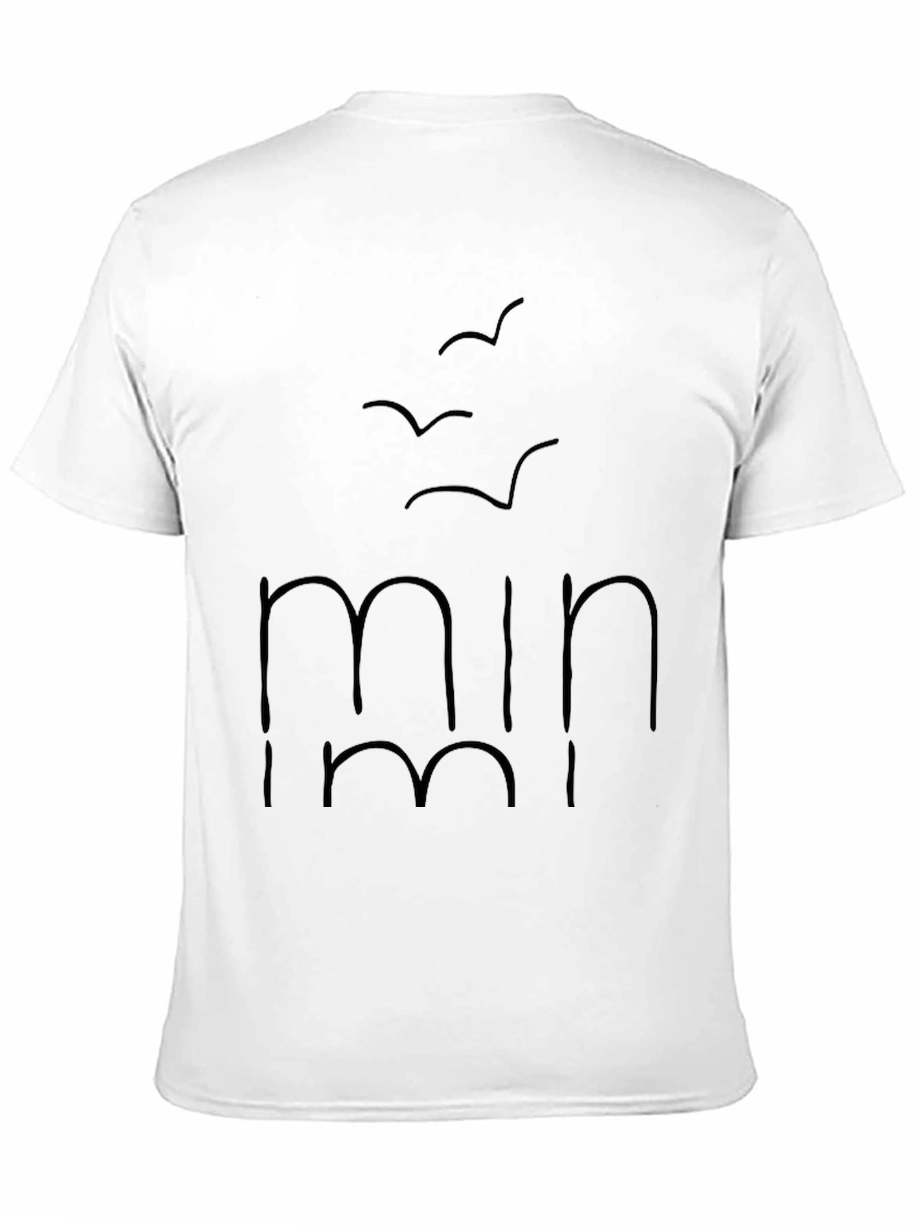 Minimalist Black T-Shirt with Bird Graphic Design