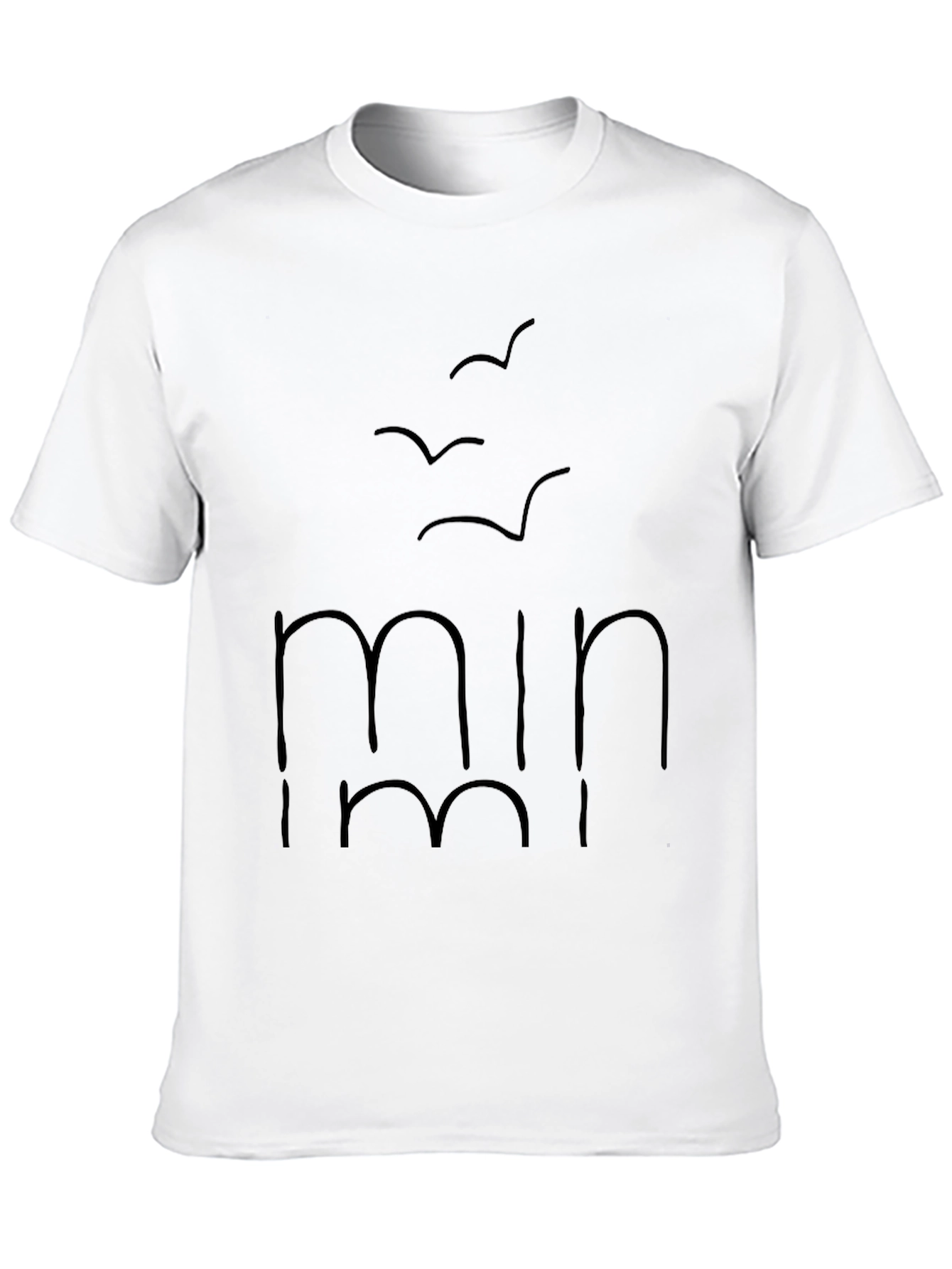 Minimalist Black T-Shirt with Bird Graphic Design