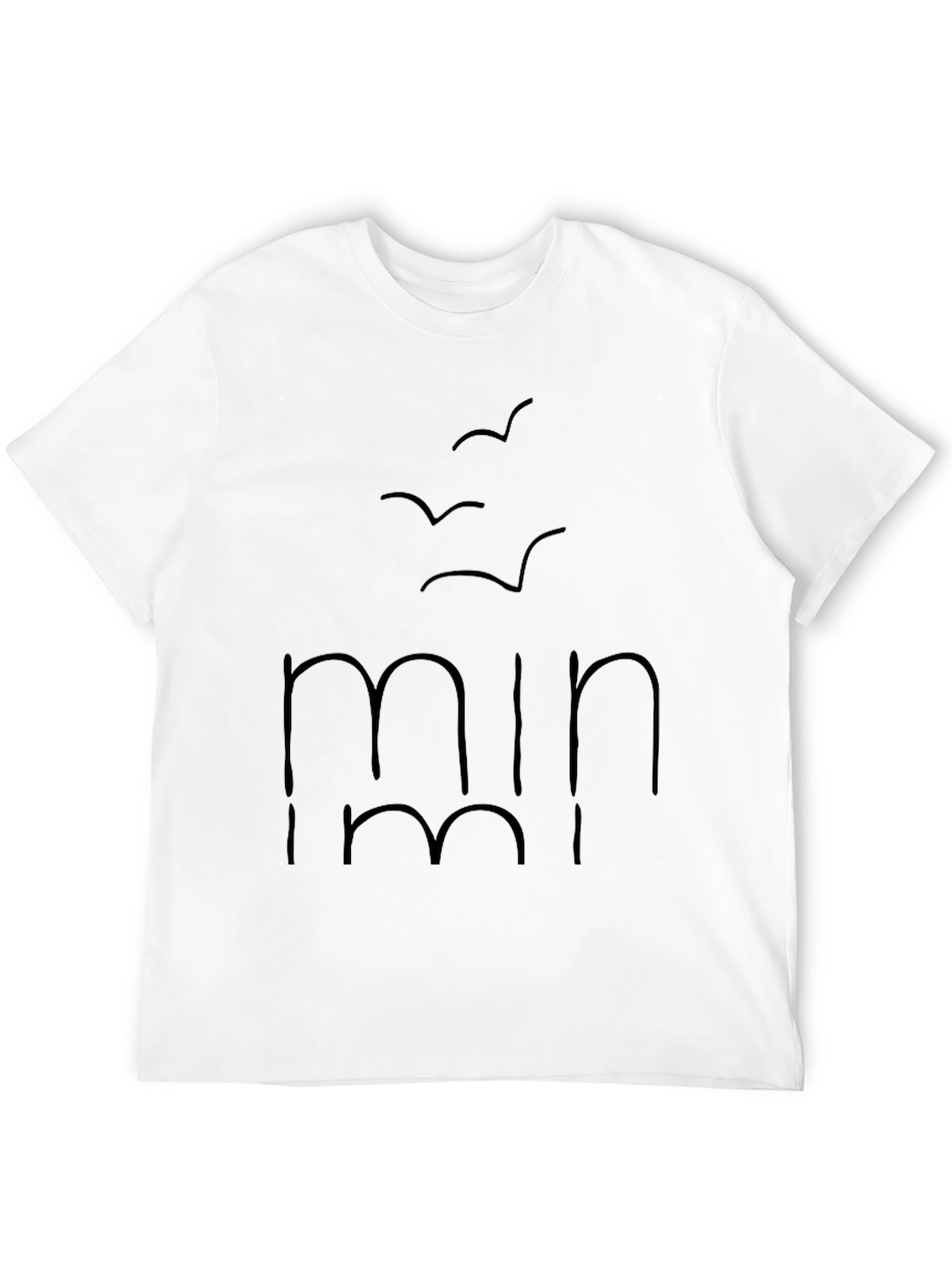 Minimalist Black T-Shirt with Bird Graphic Design