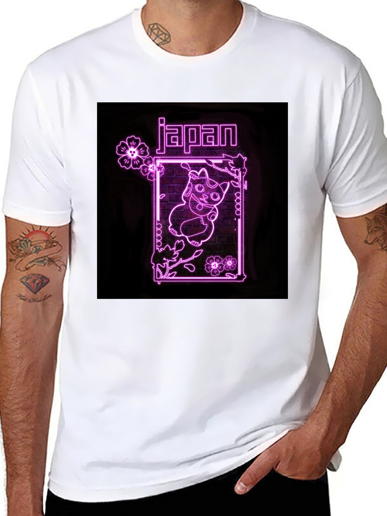Neon Japan Lucky Cat T-Shirt