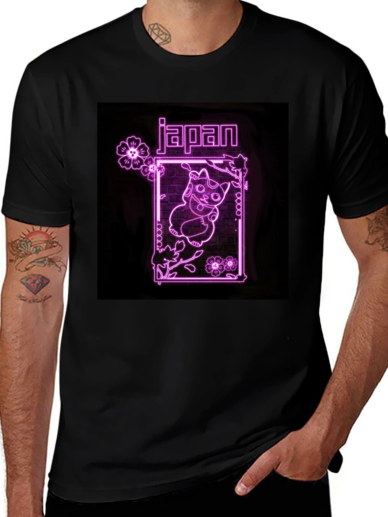 Neon Japan Lucky Cat T-Shirt