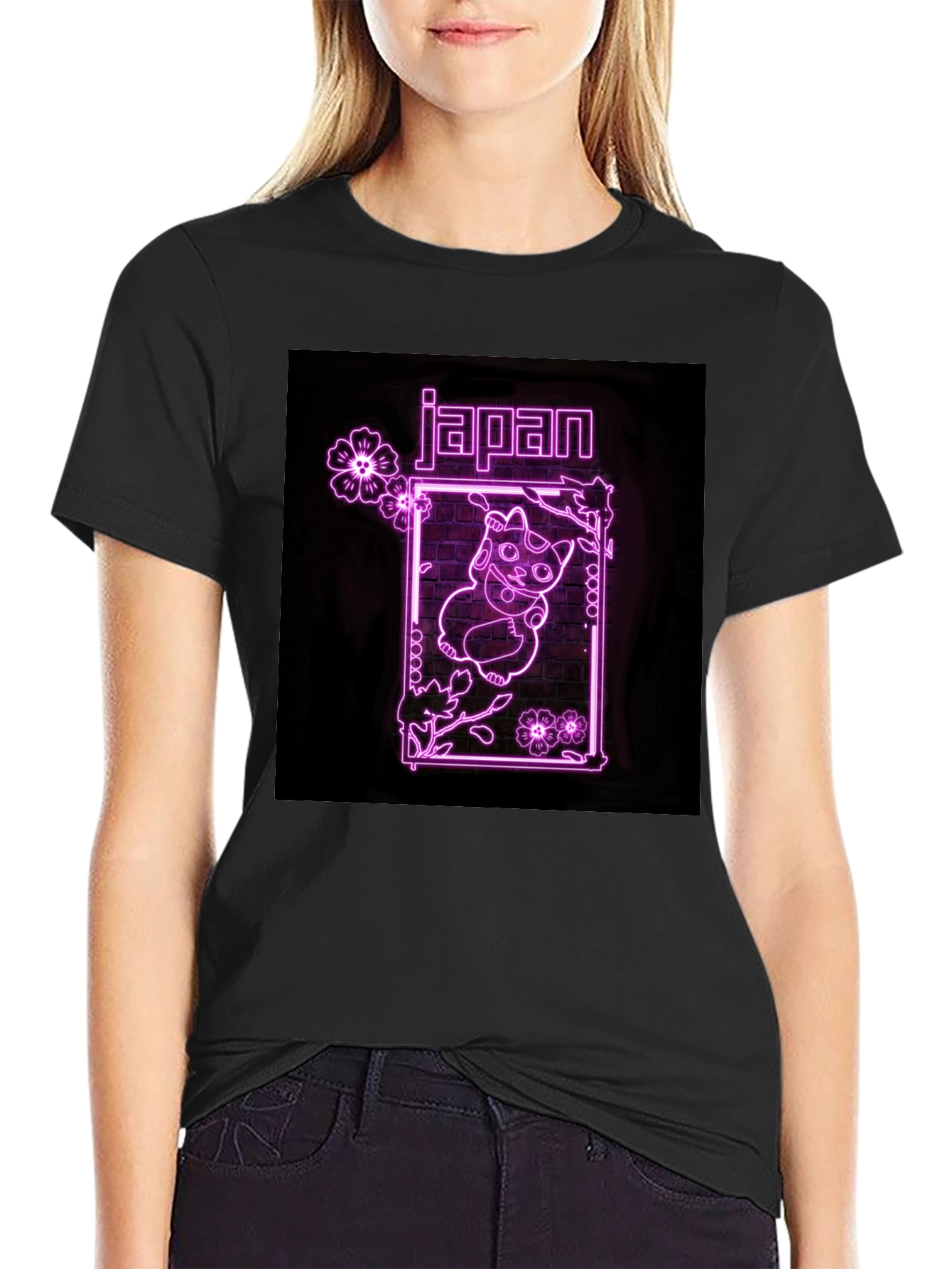 Neon Japan Lucky Cat T-Shirt