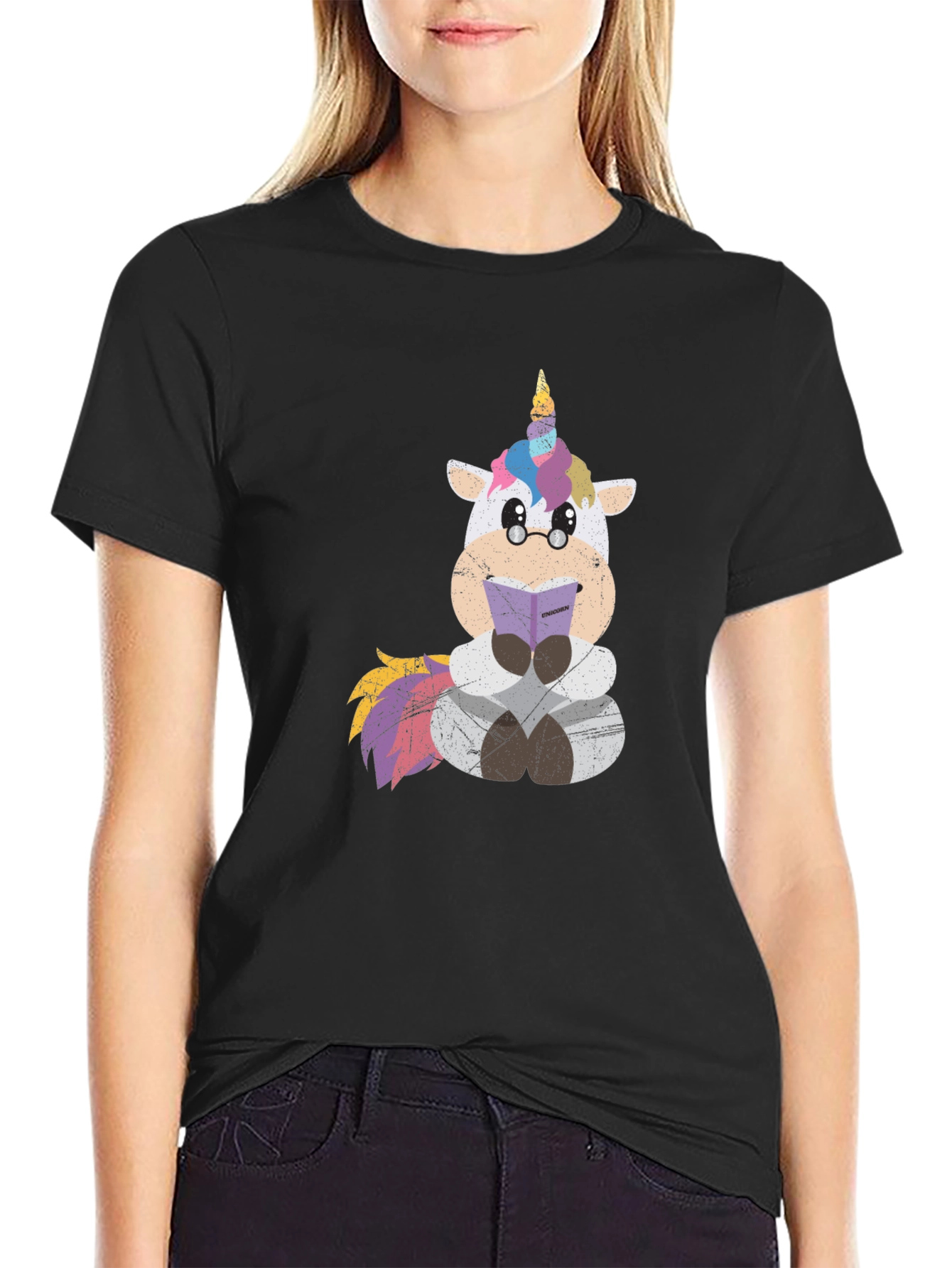 Unicorn Reading Book Graphic Tee
