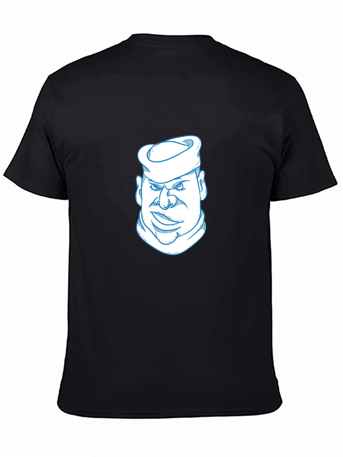Cool Sailor Cartoon Graphic Tee - Black