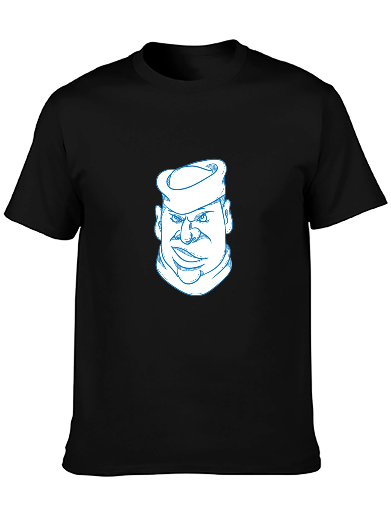 Cool Sailor Cartoon Graphic Tee - Black