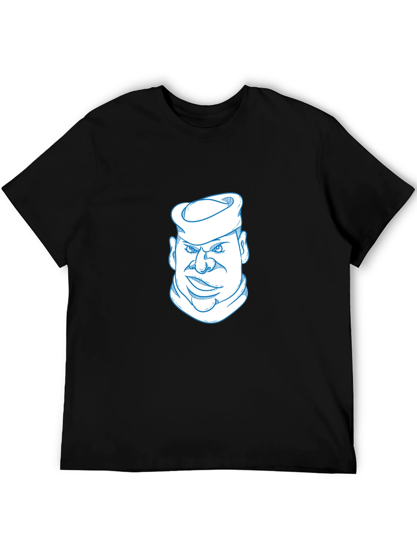 Cool Sailor Cartoon Graphic Tee - Black