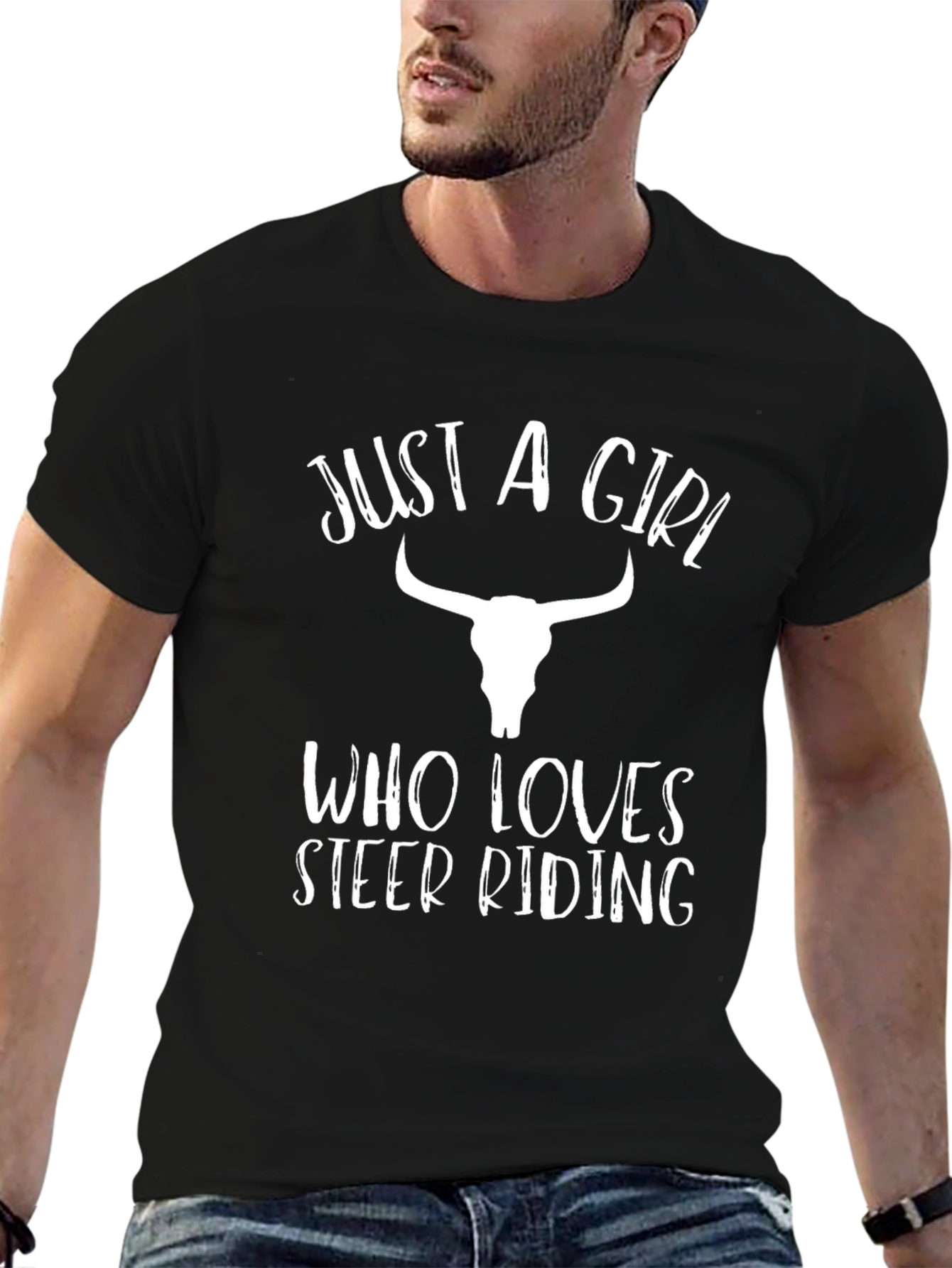 Just A Girl Who Loves Steer Riding T-Shirt