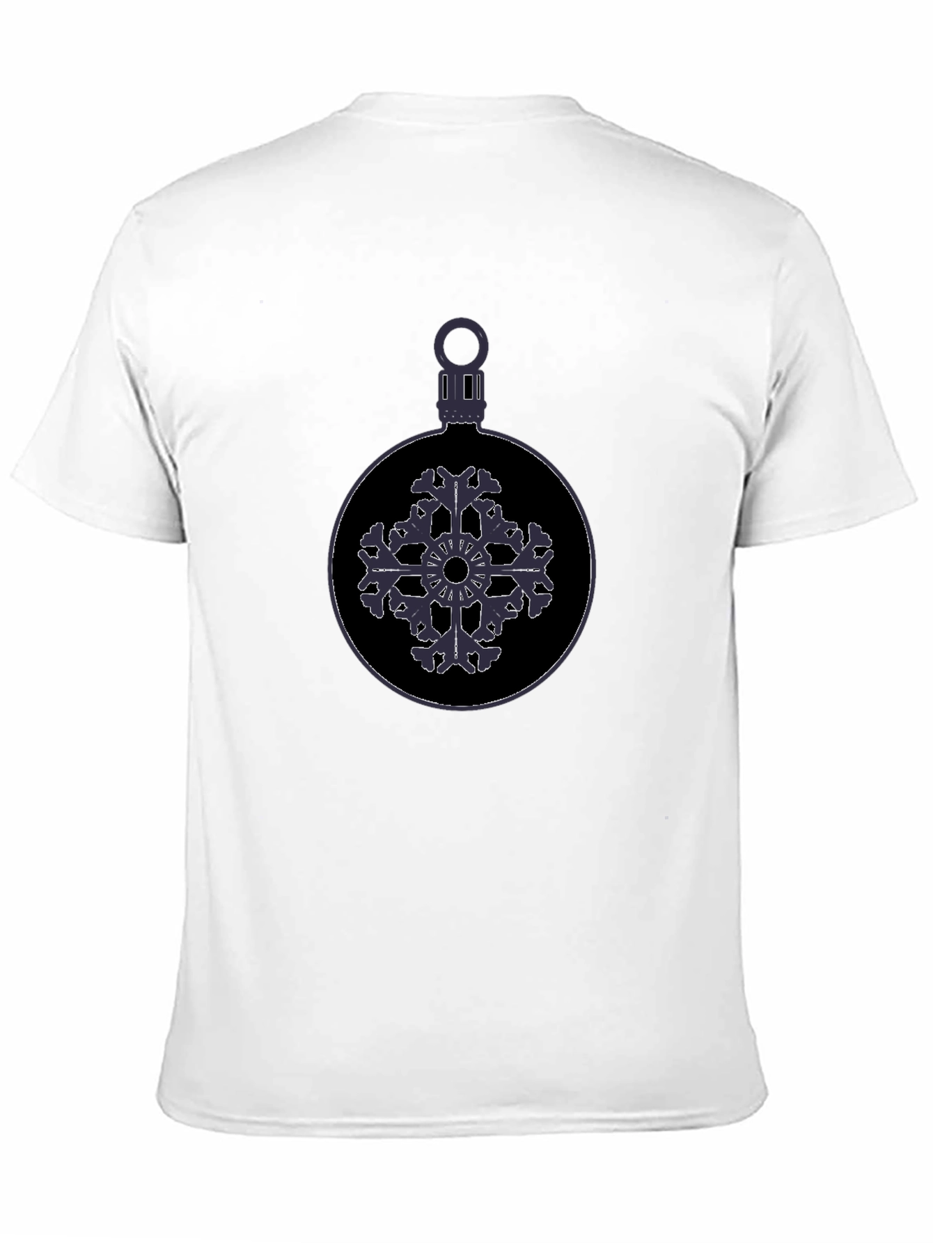 Festive Snowflake Ornament Graphic Tee - Black