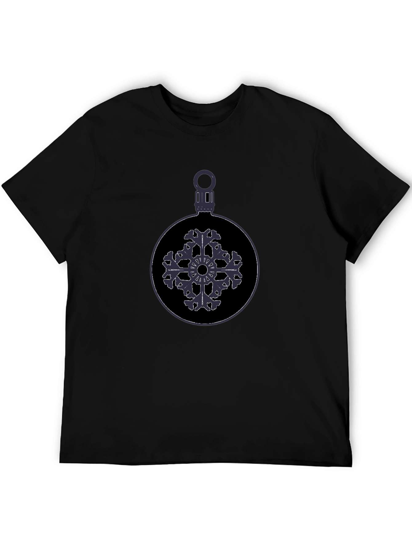 Festive Snowflake Ornament Graphic Tee - Black