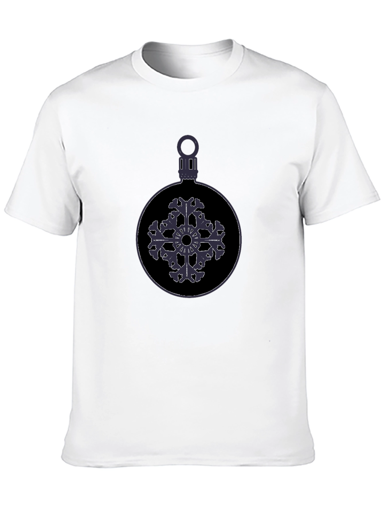 Festive Snowflake Ornament Graphic Tee - Black