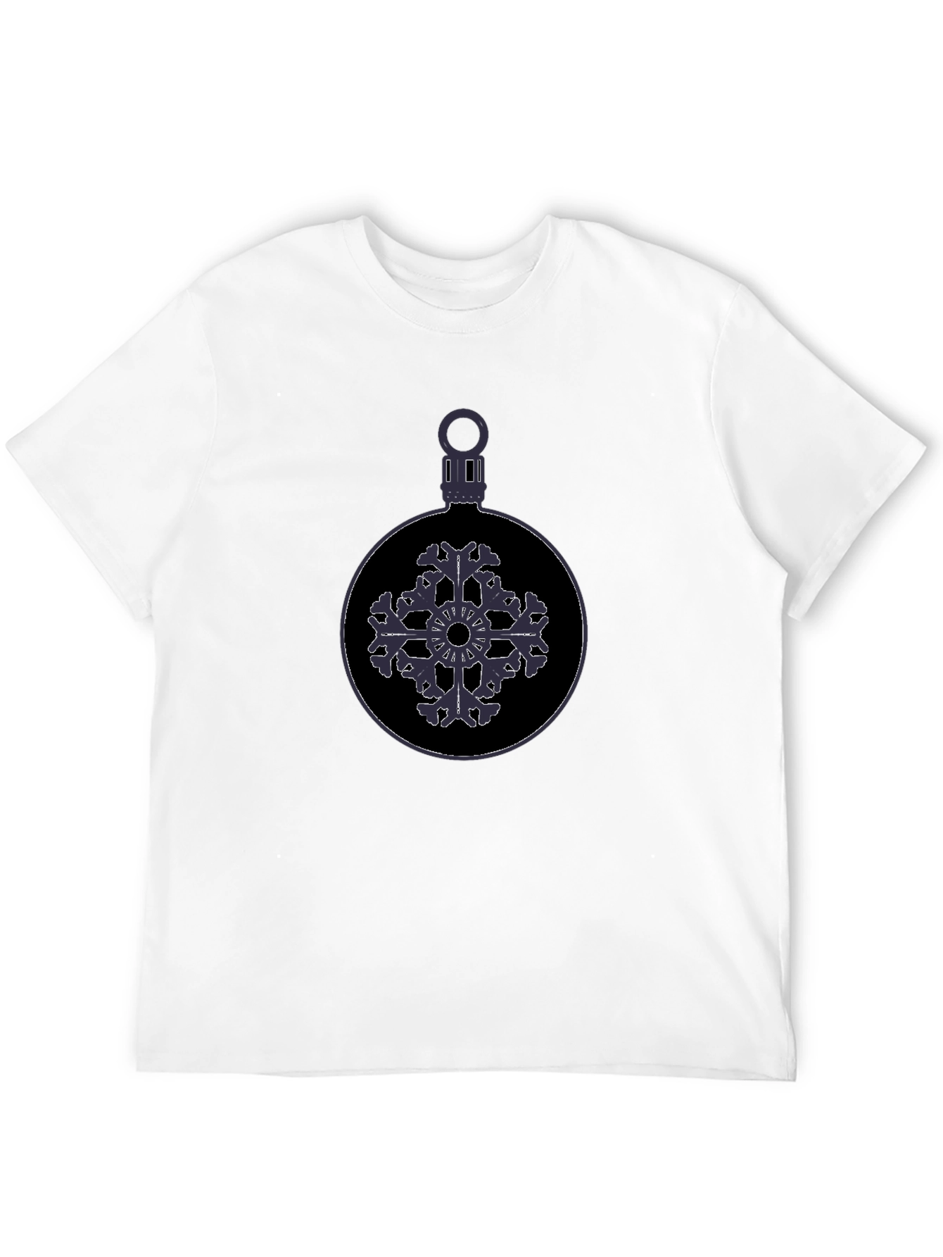 Festive Snowflake Ornament Graphic Tee - Black