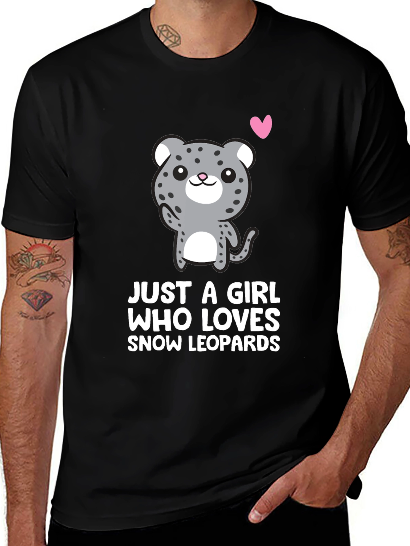 Snow Leopard Lover T-Shirt - Cute Cartoon Design