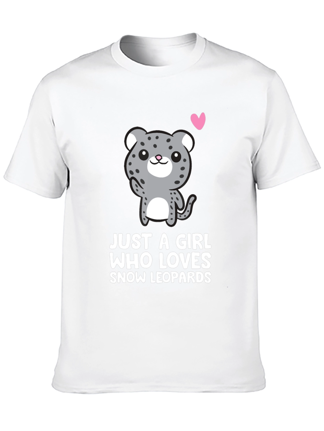 Snow Leopard Lover T-Shirt - Cute Cartoon Design