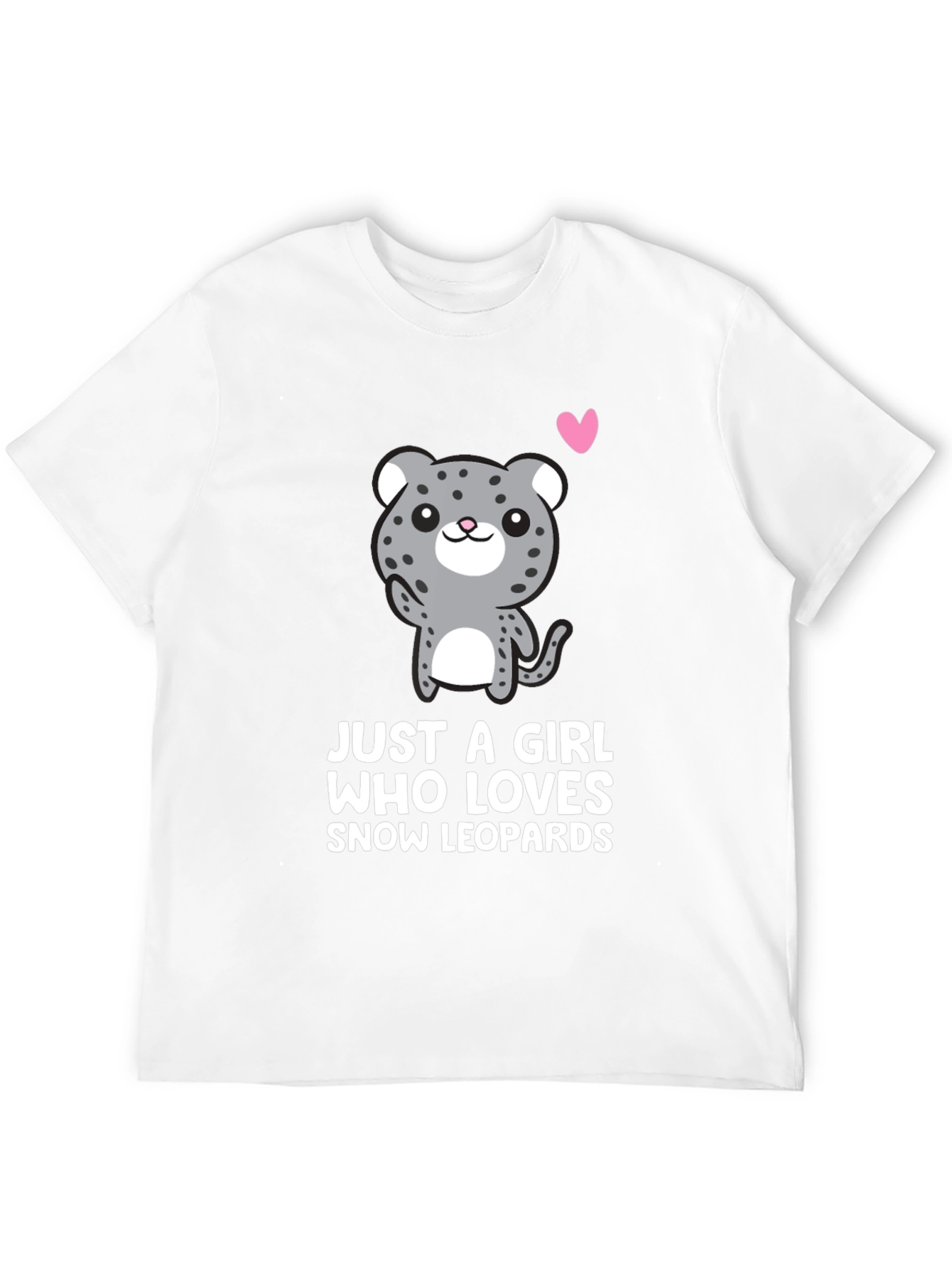 Snow Leopard Lover T-Shirt - Cute Cartoon Design