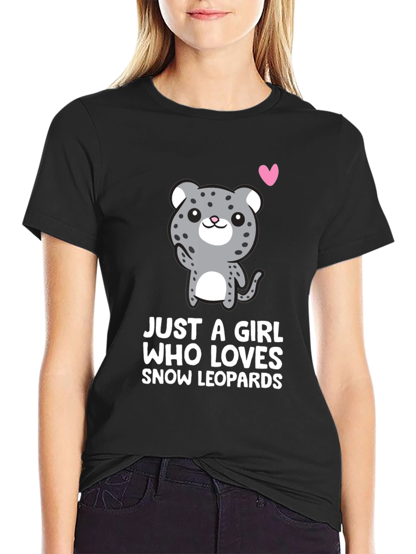 Snow Leopard Lover T-Shirt - Cute Cartoon Design