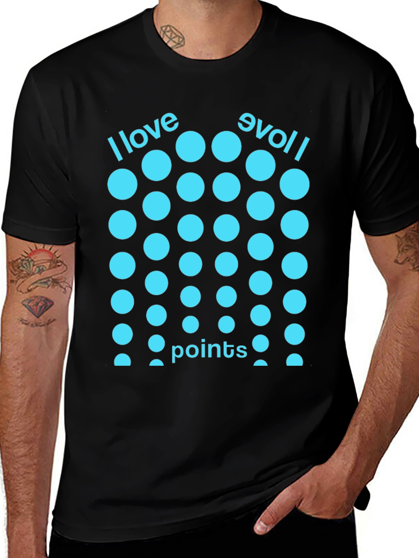 I Love Points T-Shirt - Funny Optical Illusion Tee