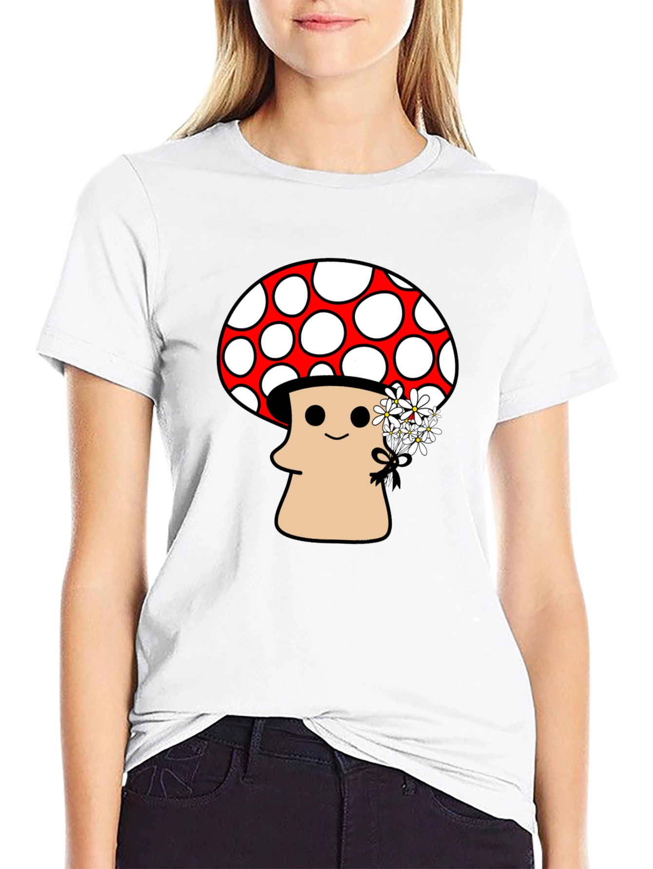 Mushroom Graphic Tee - Funky Floral Design