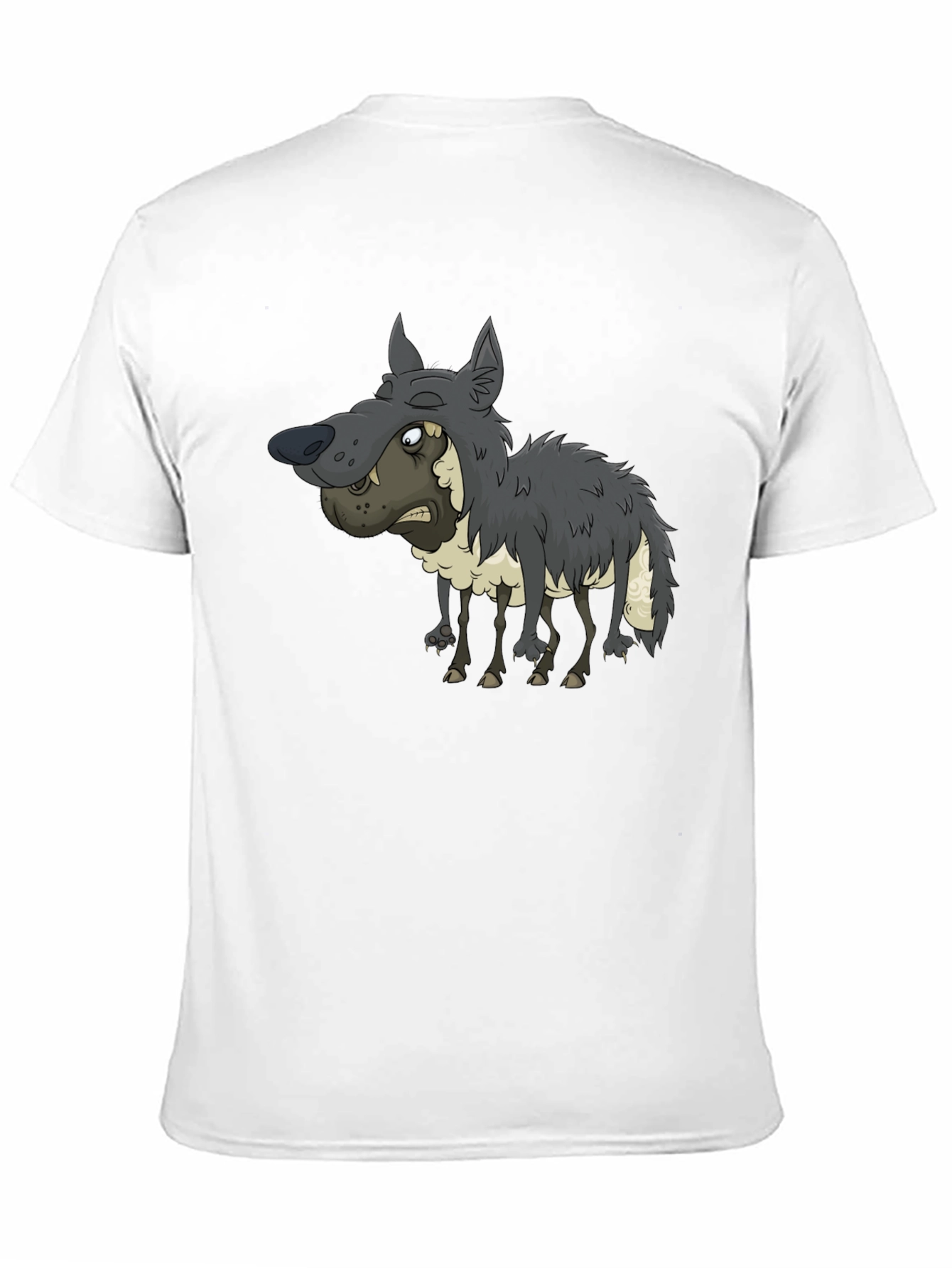 Funny Cartoon Wolf Graphic T-Shirt