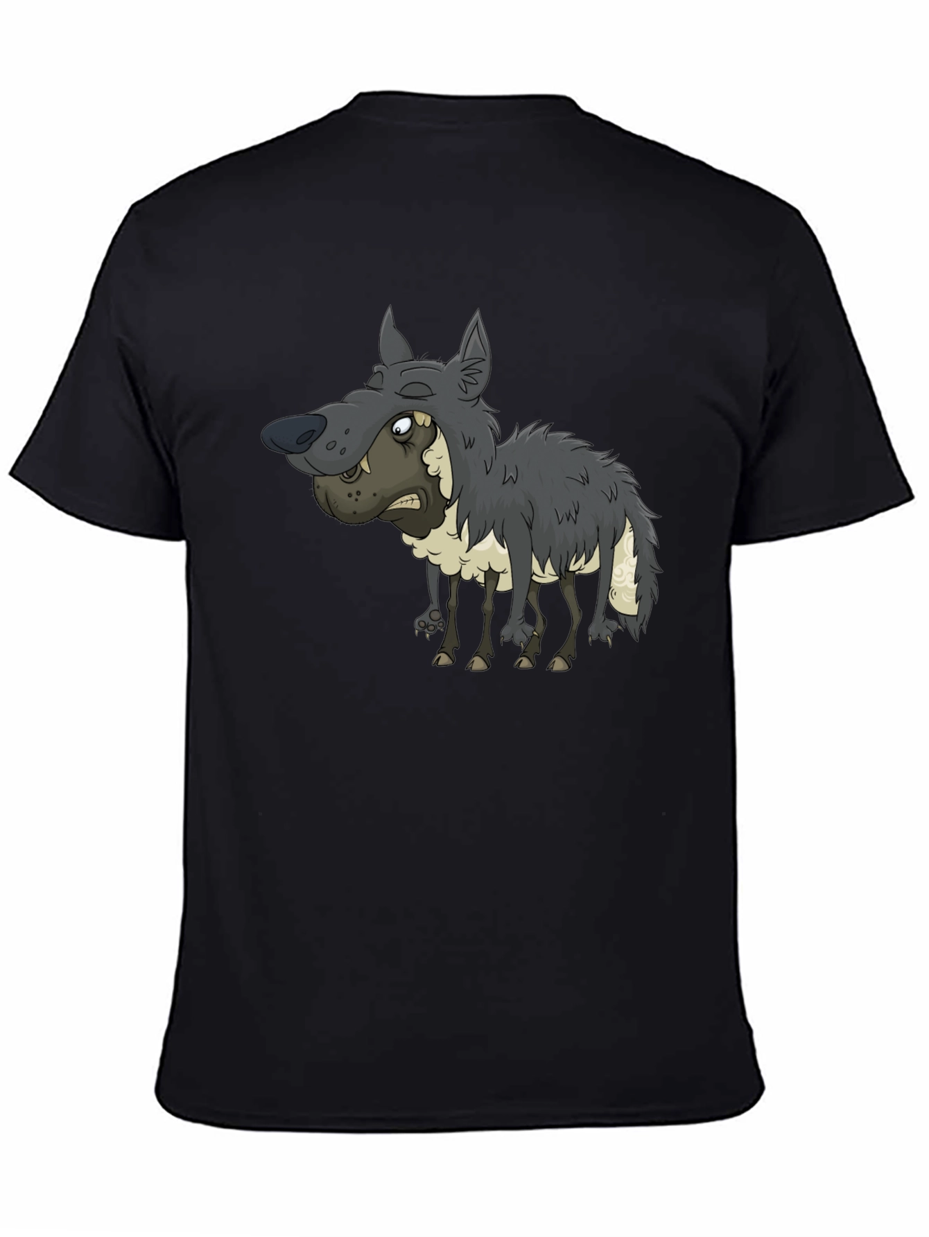 Funny Cartoon Wolf Graphic T-Shirt