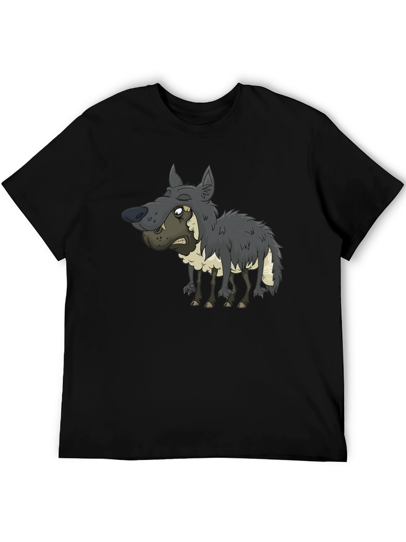 Funny Cartoon Wolf Graphic T-Shirt