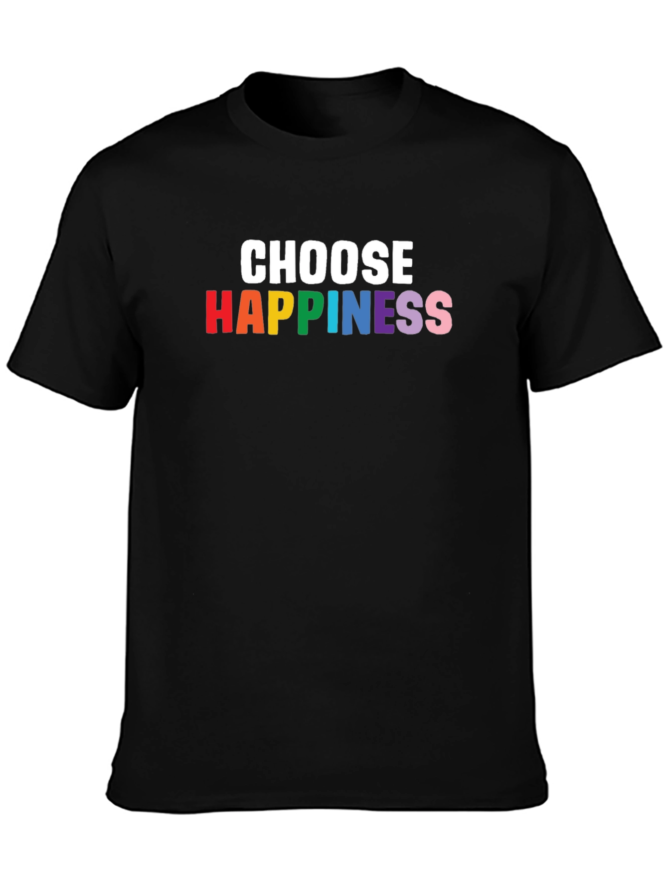 Choose Happiness Rainbow Graphic Tee - Stylish Unisex T-Shirt