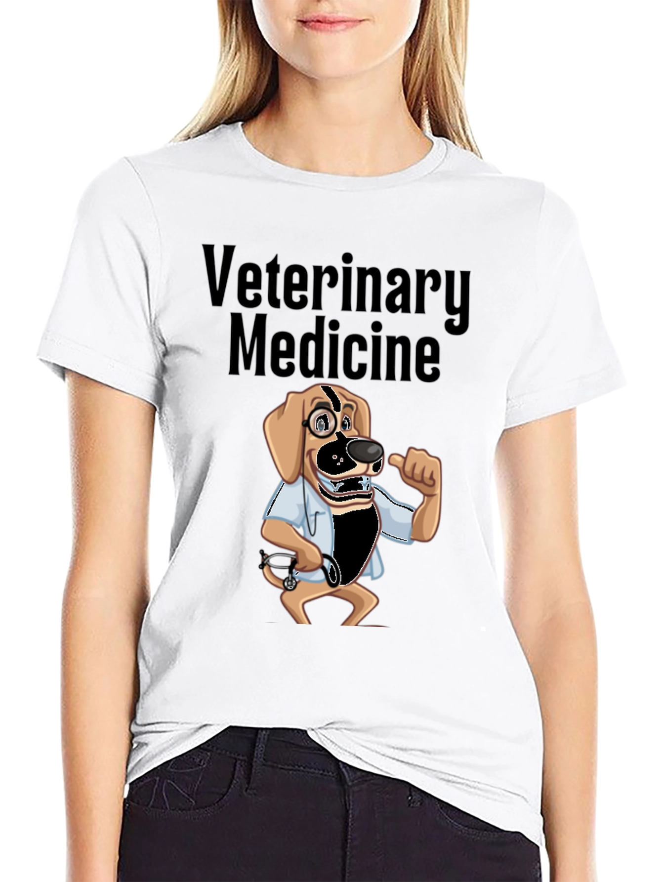 Veterinary Medicine Dog Cartoon Graphic T-Shirt