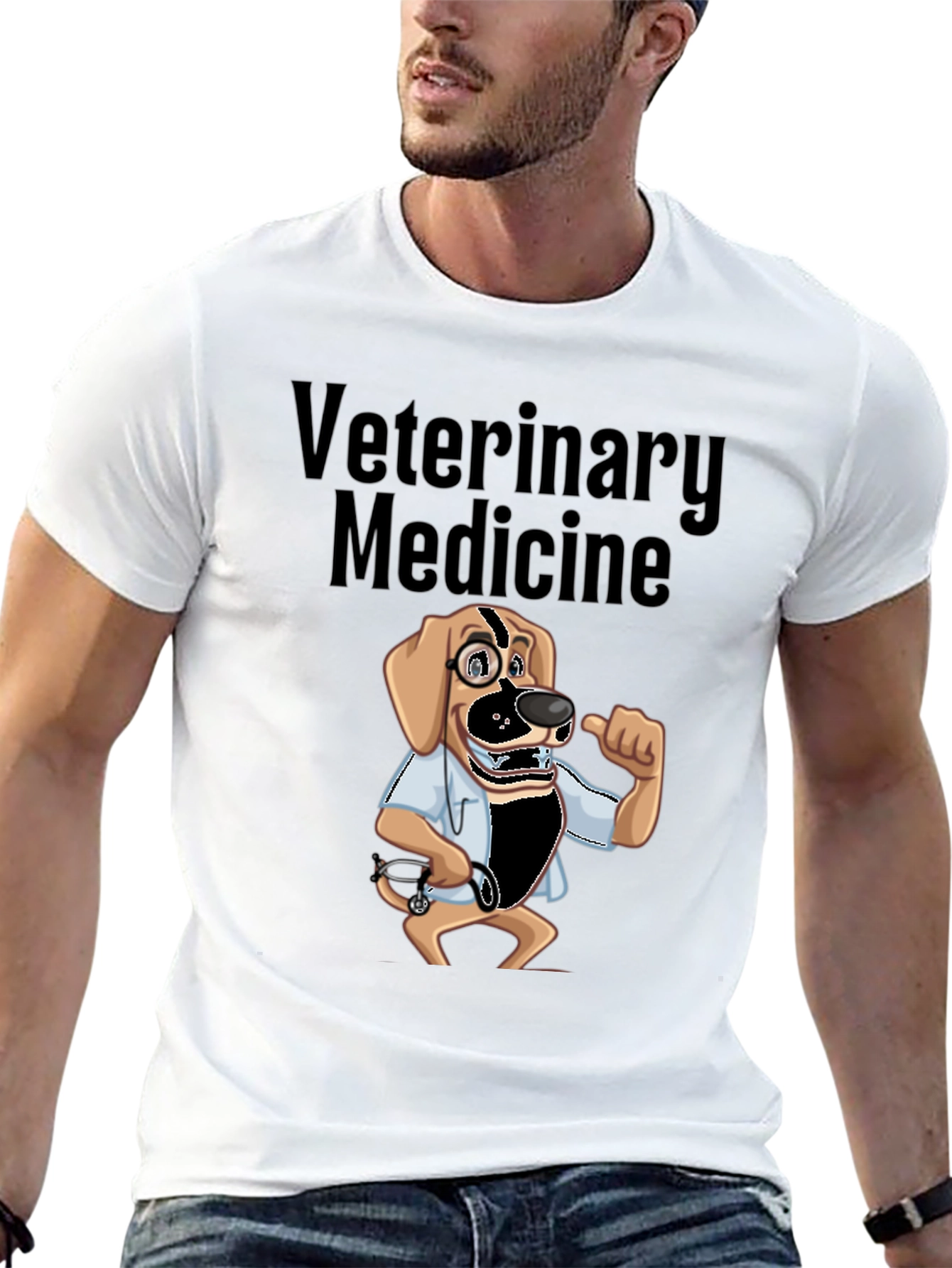 Veterinary Medicine Dog Cartoon Graphic T-Shirt