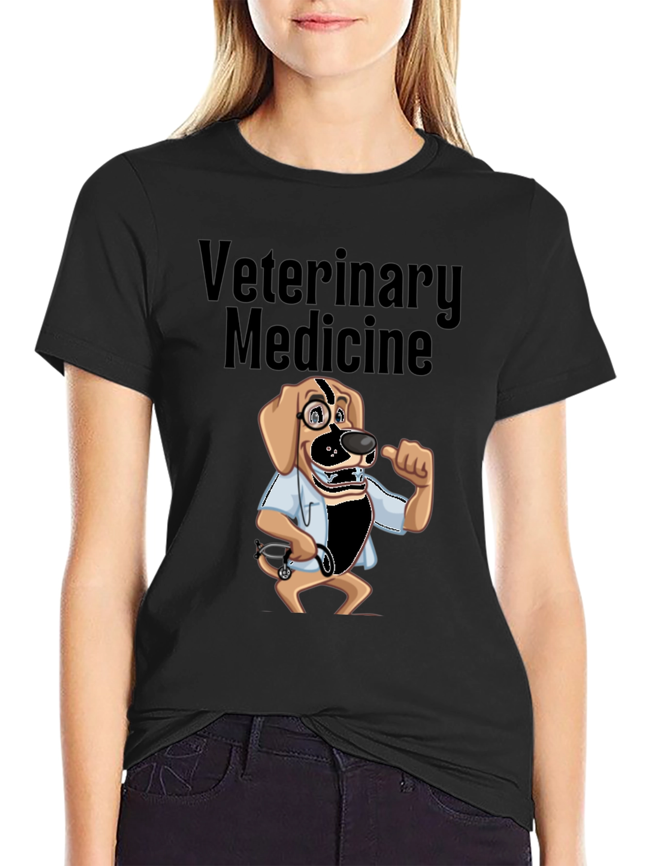 Veterinary Medicine Dog Cartoon Graphic T-Shirt