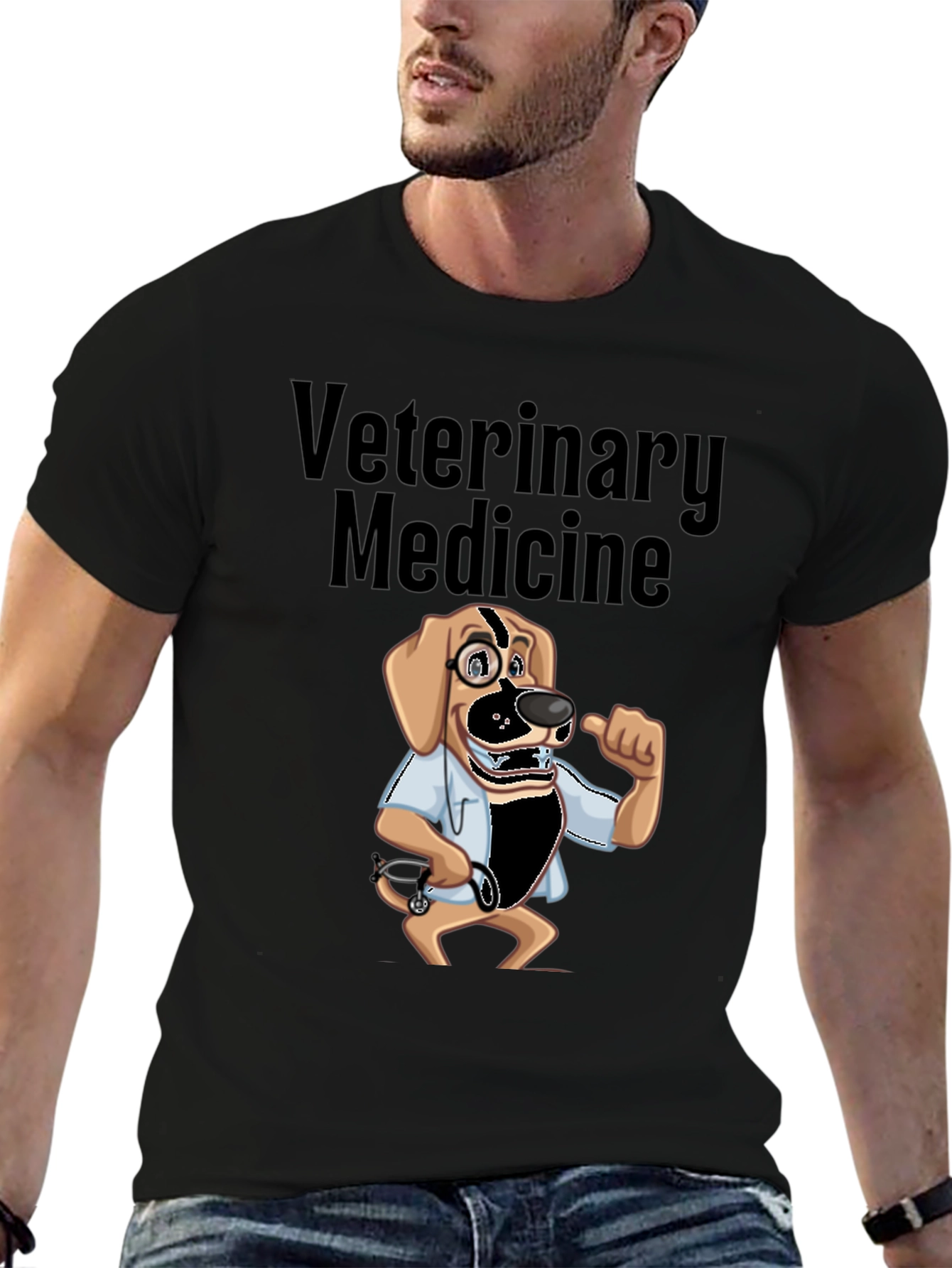 Veterinary Medicine Dog Cartoon Graphic T-Shirt