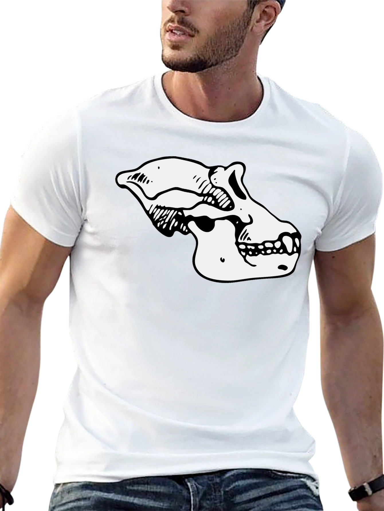Unique Ape Skull Graphic Tee - Black