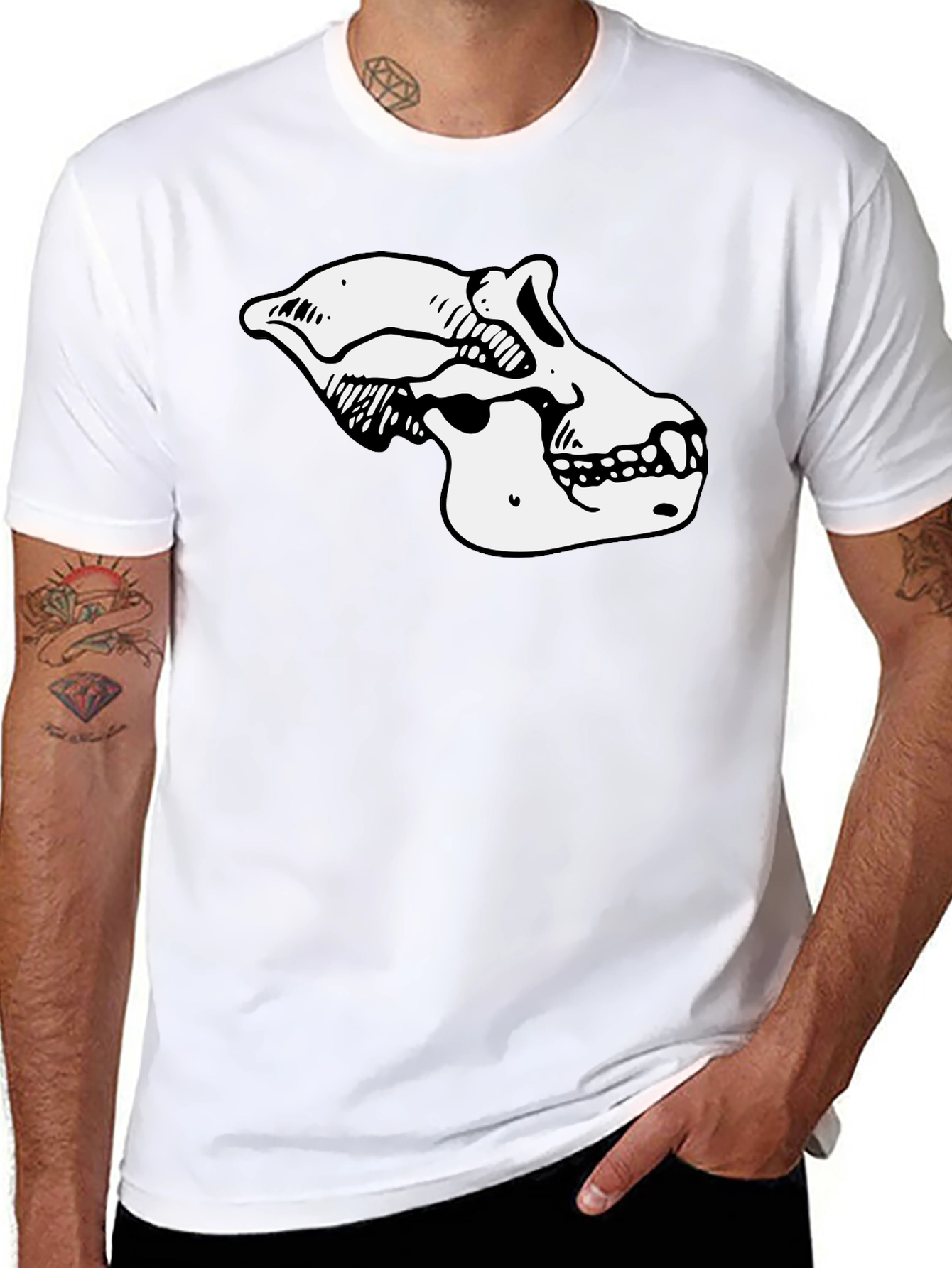 Unique Ape Skull Graphic Tee - Black