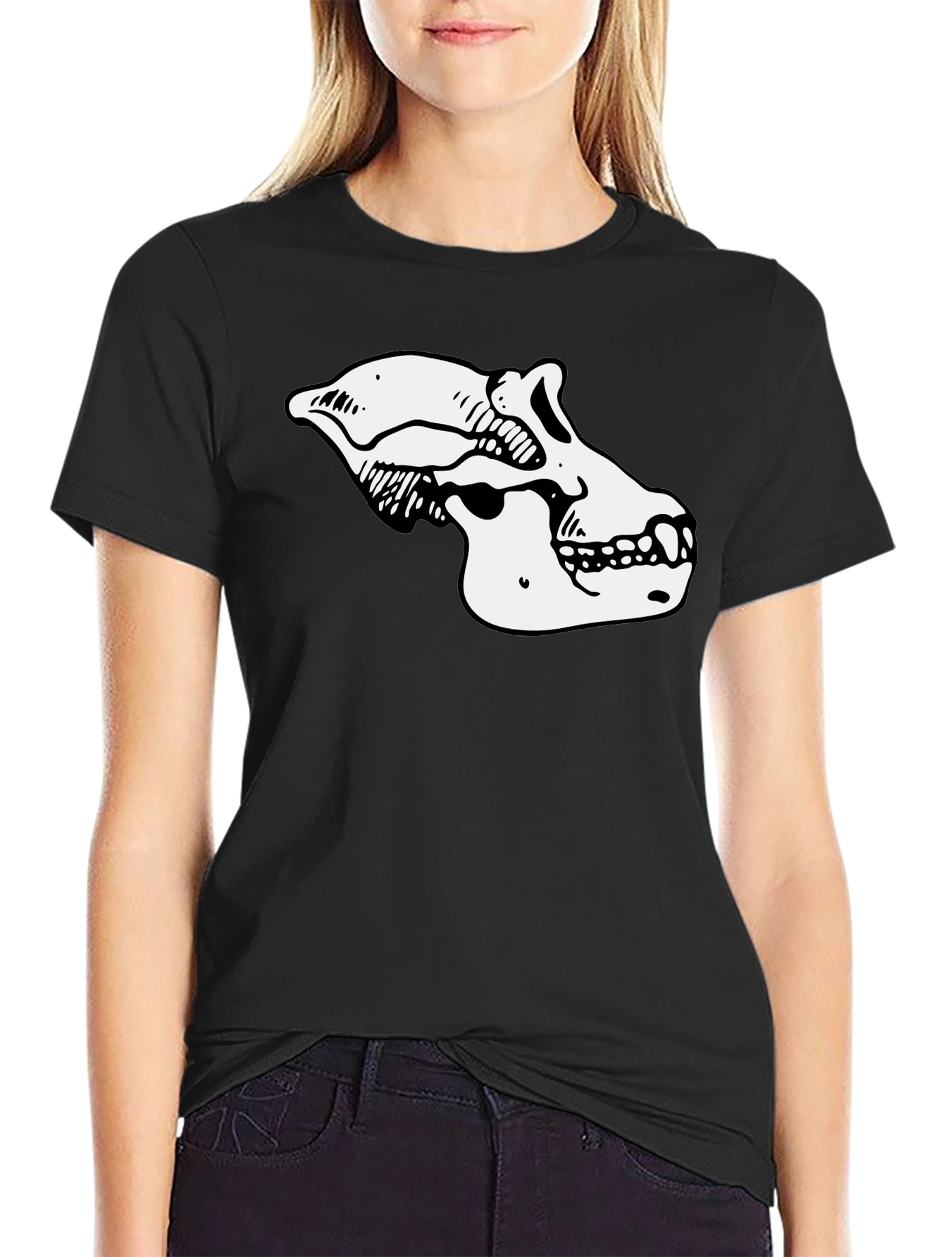 Unique Ape Skull Graphic Tee - Black